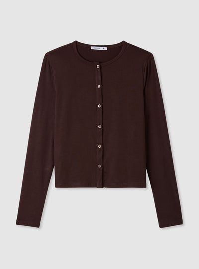 Solid colour cardigan with buttons