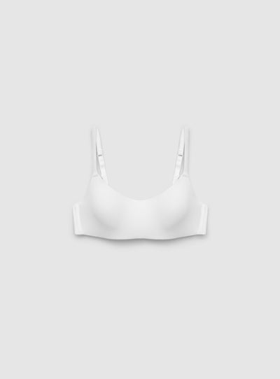 Bra with moulded cups in a solid colour
