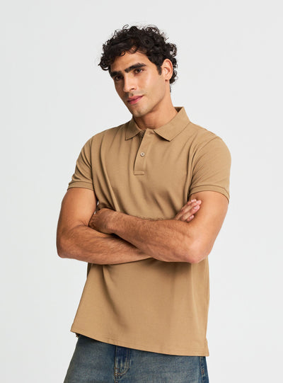 T-shirt polo a tinta unita