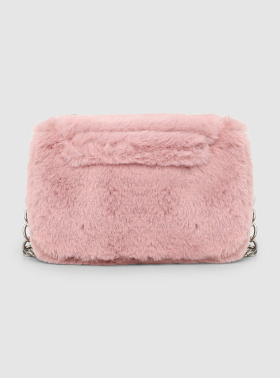 Synthetic fur shoulder bag