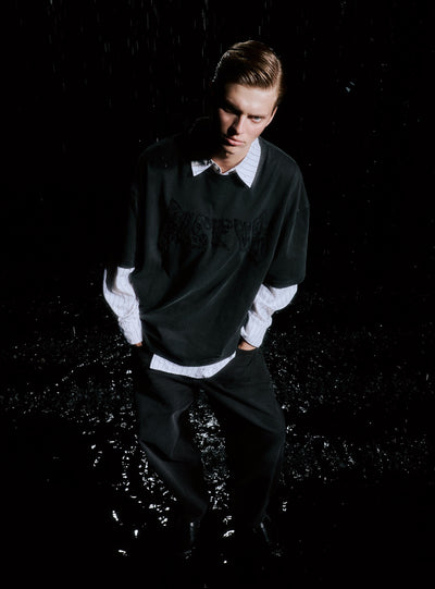 T-shirt boxy con stampa patch