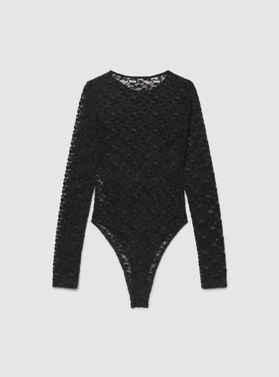 Body in pizzo a maniche lunghe