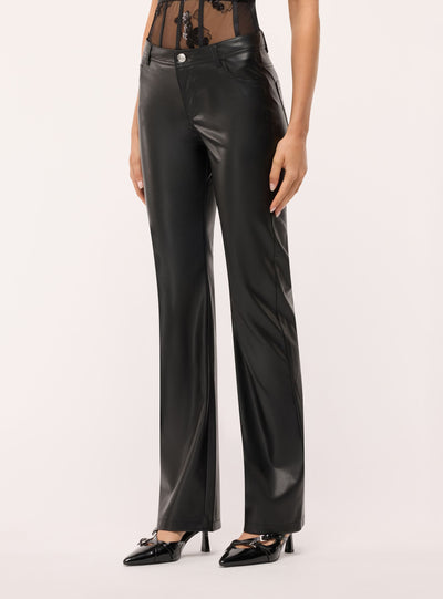 Pantaloni wide leg  effetto pelle