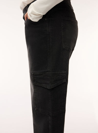 Jeans cargo a gamba ampia