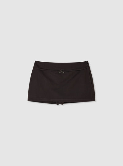 Low-rise mini skort with belt loops