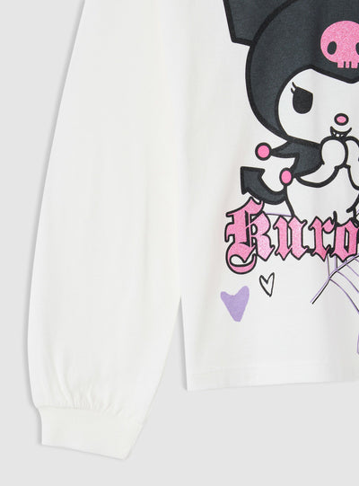 T-shirt a maniche lunghe con stampa Kuromi®