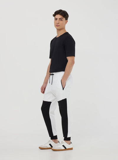 Pantaloni tecnici bicolore con coulisse