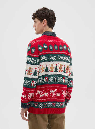 Weihnachtlicher Jacquard-Rundhalspullover