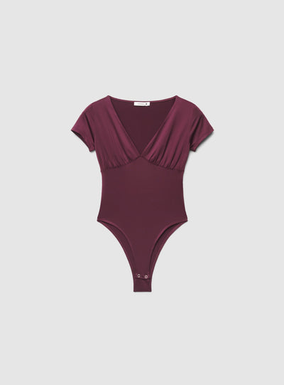 Body con scollo profondo e maniche corte