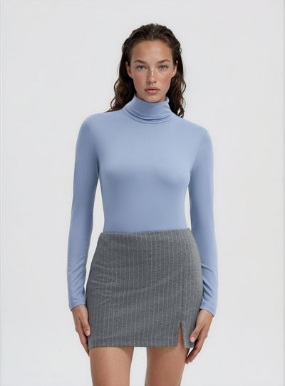 T-shirt a maniche lunghe con collo alto