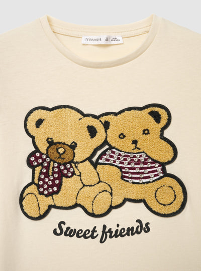 T-shirt con stampa orsetti