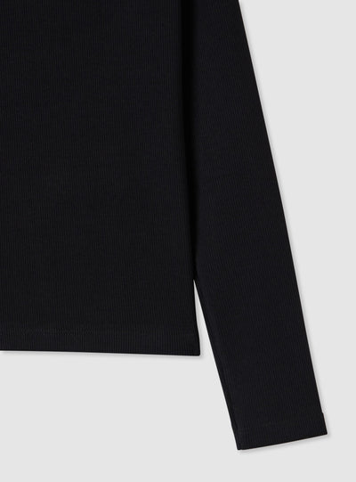 Ribbed long-sleeve T-shirt