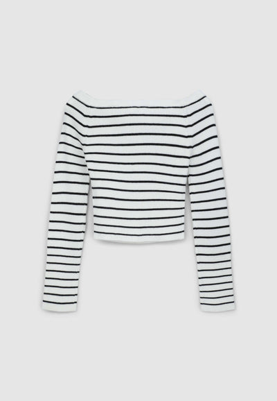 Maglia a righe con spalle scoperte