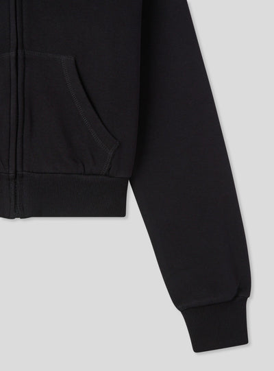 Felpa crop con cappuccio e zip