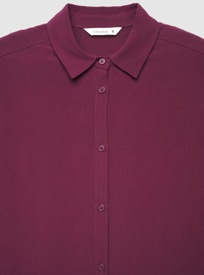 Camicia ampia a tinta unita