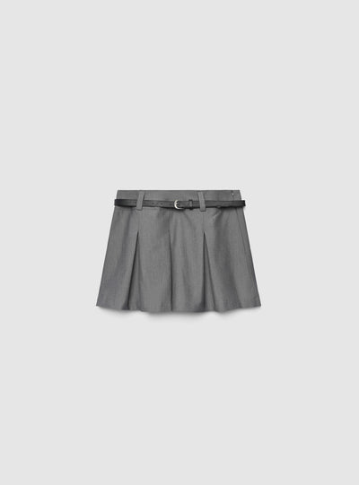 Skort plissettata con cintura