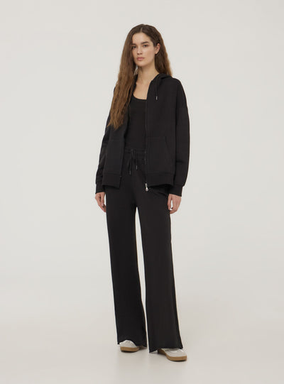 Felpa maxi con cappuccio e zip