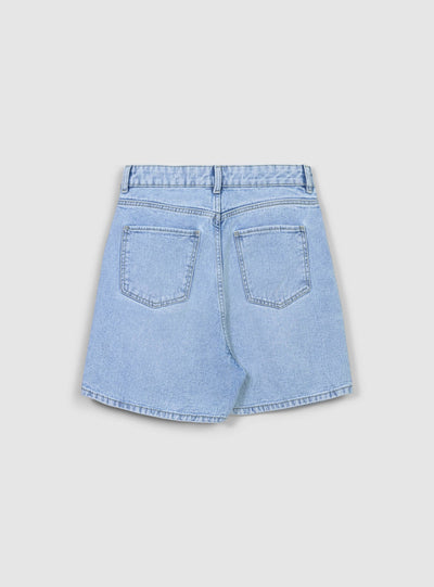 Light denim bermuda shorts