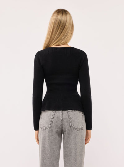 Maglia peplum effetto luccicante
