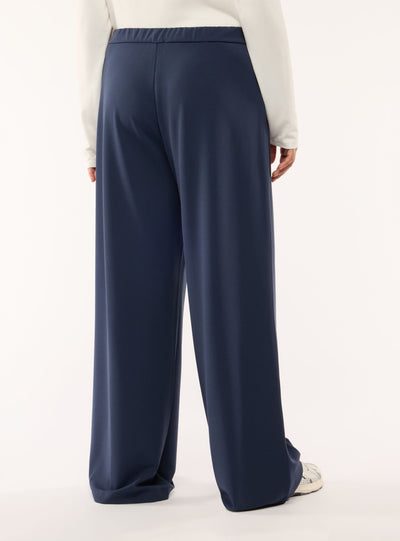 Pantaloni wide leg a tinta unita