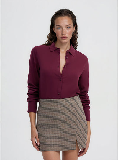 Camicia ampia a tinta unita