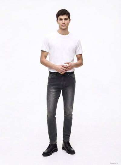 Jeans skinny a tinta unita