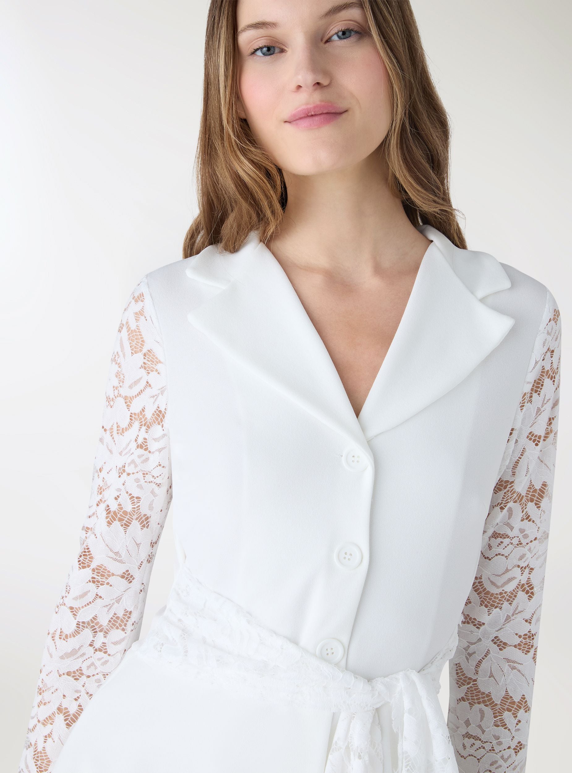 Blazer dress with lace sleeves - Terranova Blazer dress with lace sleeves - Terranova