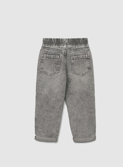 Jeans jogger da bambino con strappi e coulisse