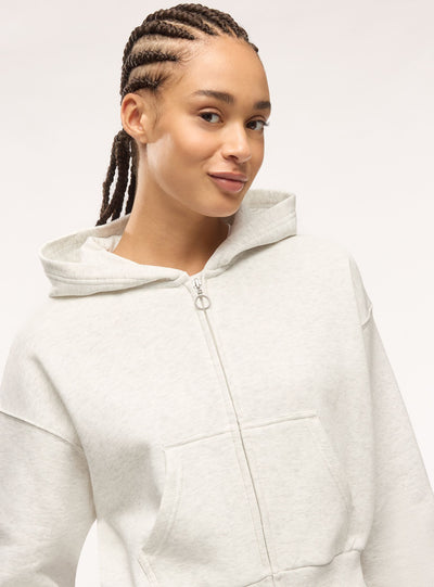 Felpa crop con cappuccio e zip