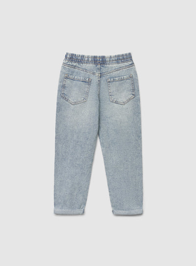 Jeans jogger con strappi e coulisse