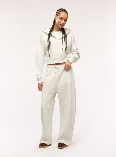 Felpa crop con cappuccio e zip