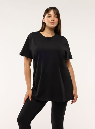T-shirt maxi a tinta unita