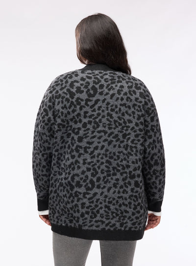 Cardigan aperto fantasia animalier