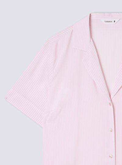 Camicia ampia a righe con revers
