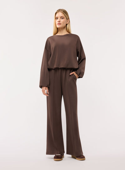 Felpa crop con maniche a palloncino