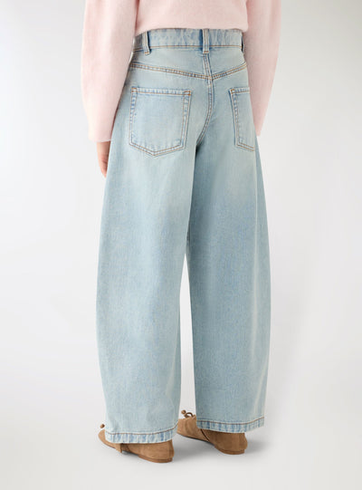 Jeans balloon a tinta unita