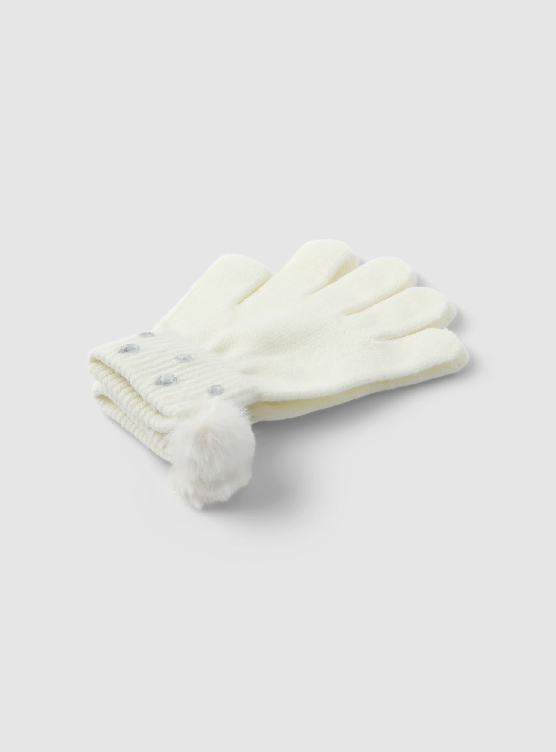 Handschuhe mit Bommel und Applikationen