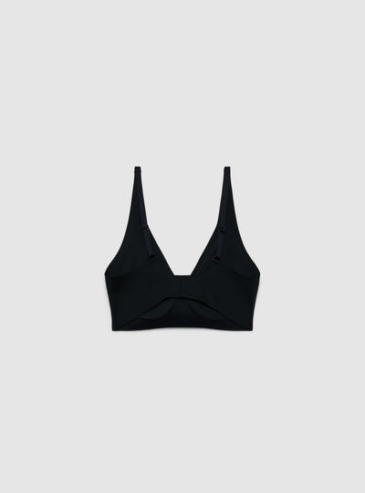 Reggiseno top taglio vivo a tinta unita