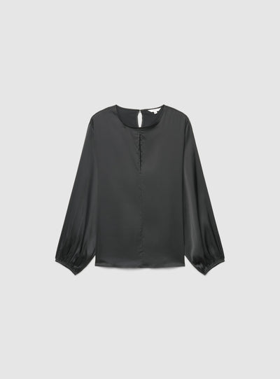 Camicia in satin con apertura a goccia