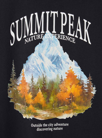 T-shirt con stampa montagna