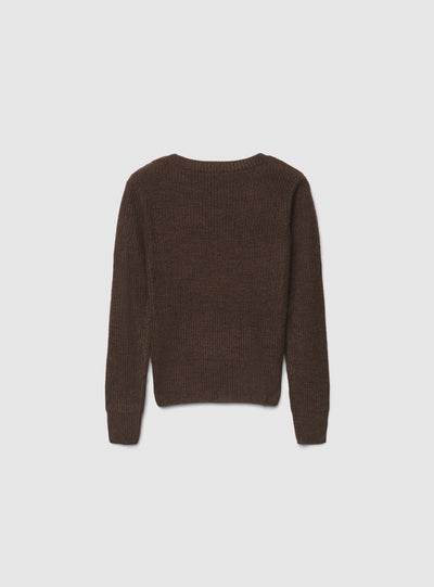 Maglia a coste inglesi con scollo a V
