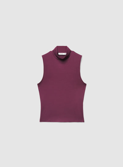 Einfarbiges Crop-Top mit Stehkragen
