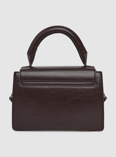 Borsa mini tinta unita con manico e tracolla regolabile