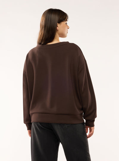 Felpa oversize con scollo a v