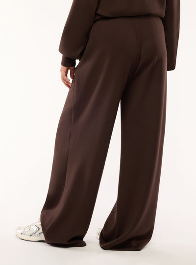 Pantaloni tuta wide leg a tinta unita