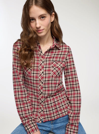 Camicia a quadri con taschini