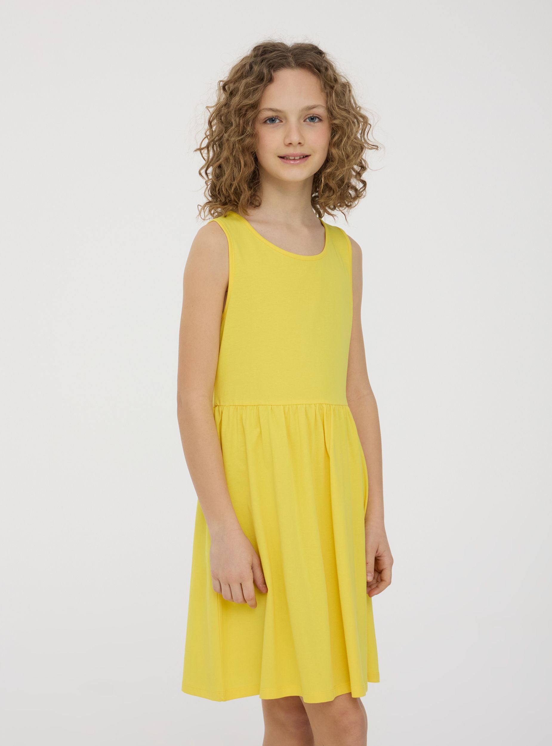 Sleeveless dress in cotton jersey