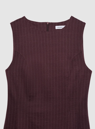 Vestito tubino gessato con spacchi