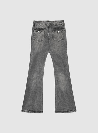 Jeans zampa a vita ultra bassa