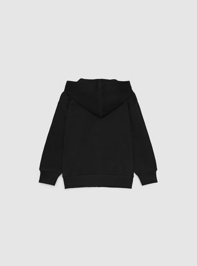 Felpa con cappuccio e zip a tinta unita
